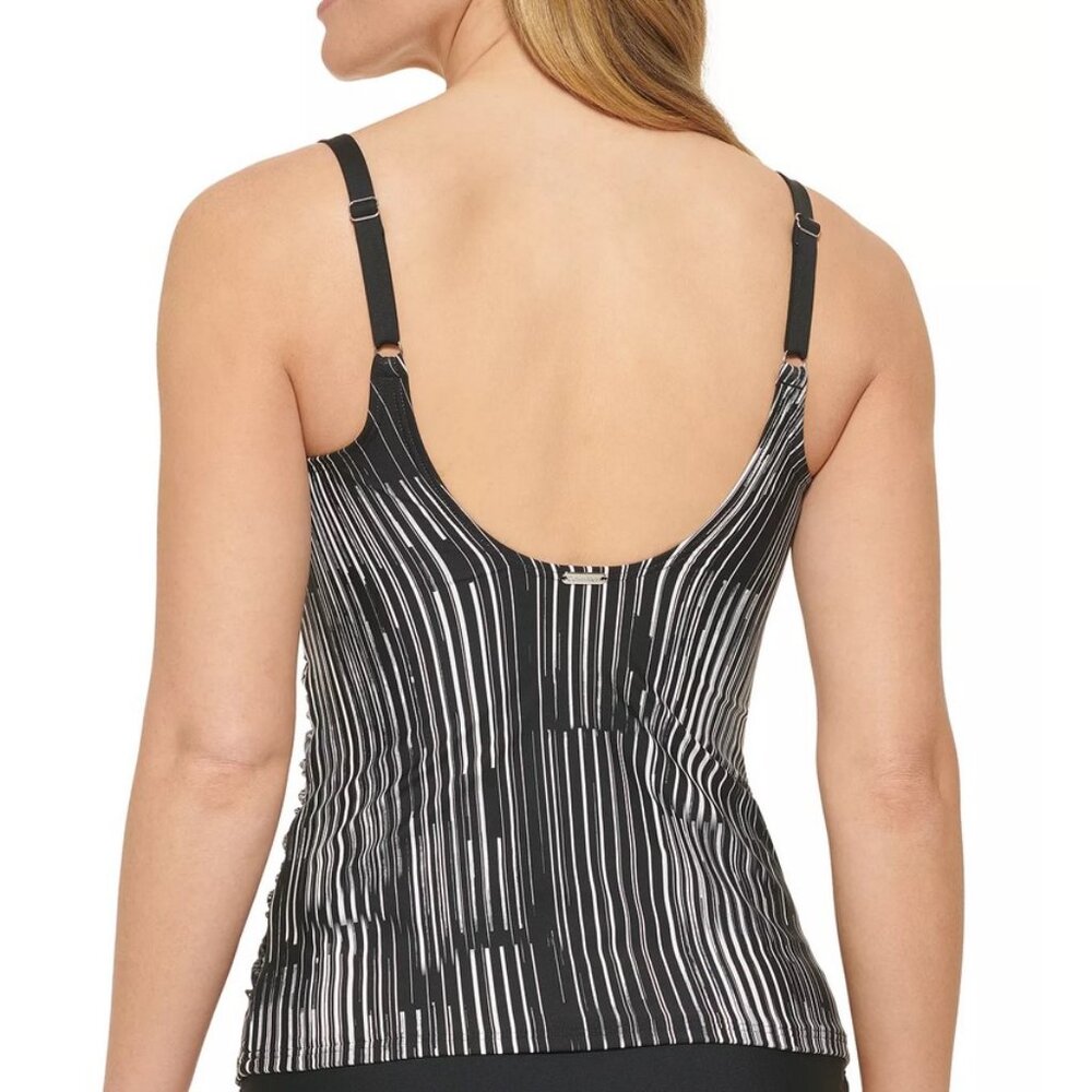 Calvin Klein Twist-Front Scoop-Back Tankini Swim Top - Picture 9 of 9